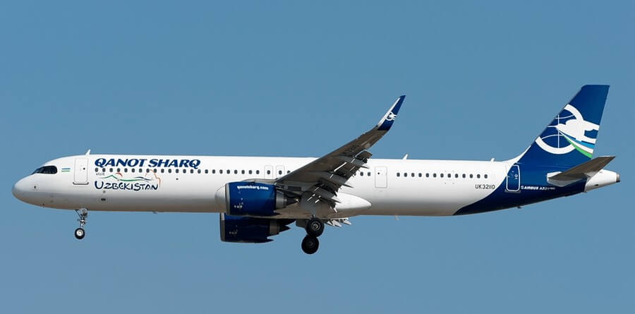 Самолёт Qanot Sharq Airbus A321neo LR